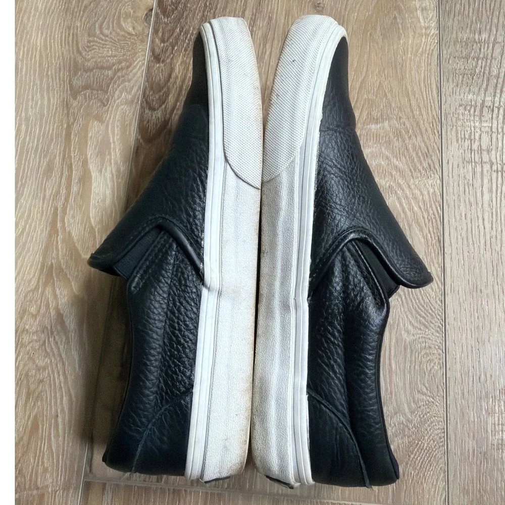 Vans Slip-On Unisex Mens 7 Womens 8.5 Black Good Tumbled Leather UltraCush